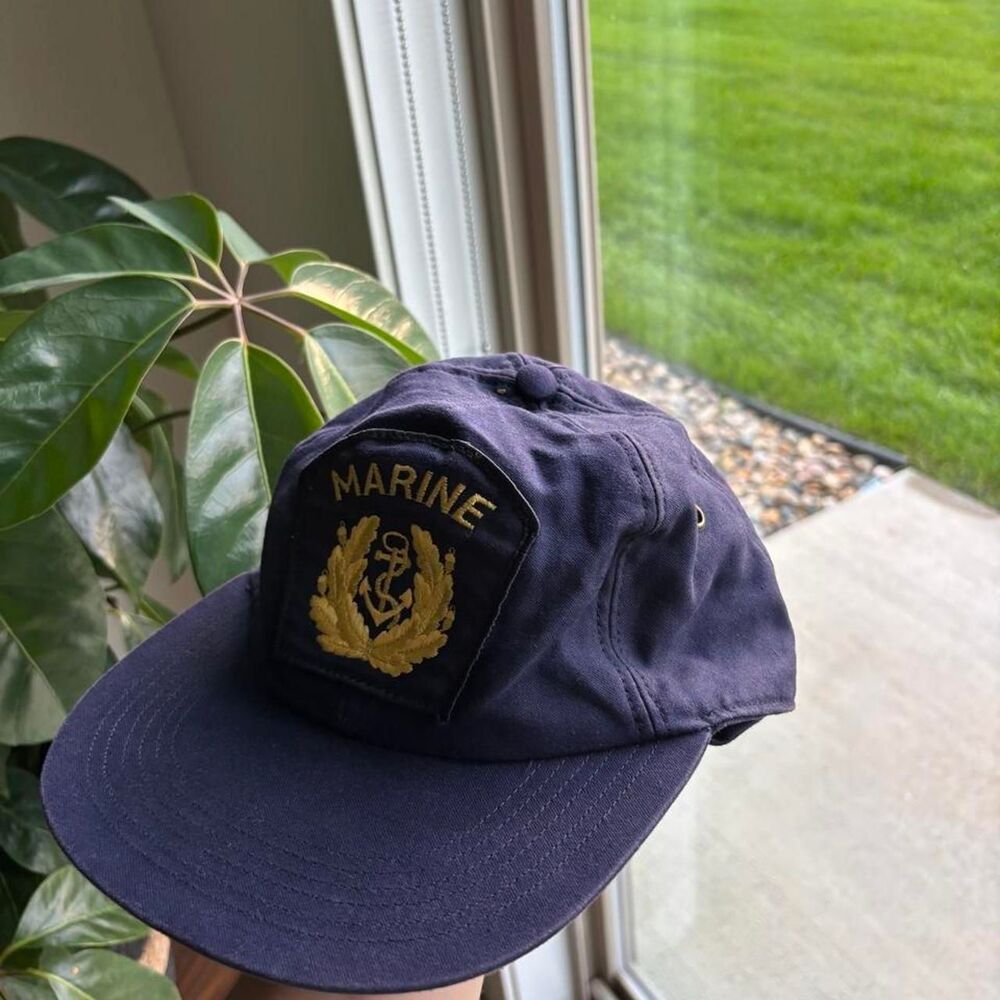 American-vintage Men's Navy and Blue Hat